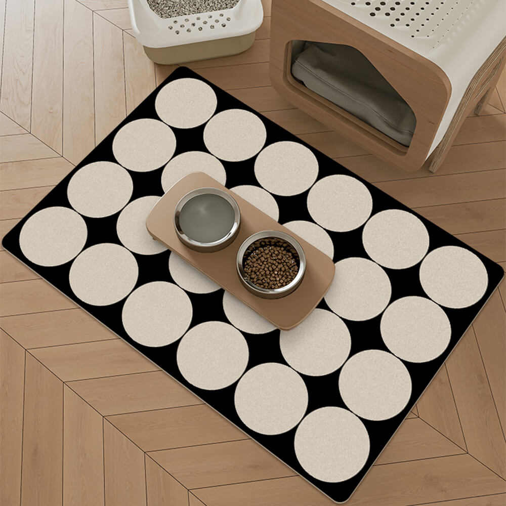 Tapis d'alimentation pour animaux en diatomite avec support géométrique simple