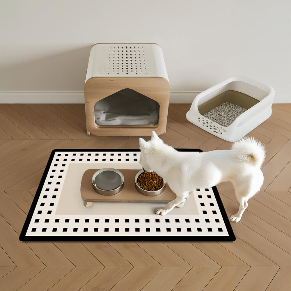 Tapis d'alimentation pour animaux en diatomite avec support géométrique simple