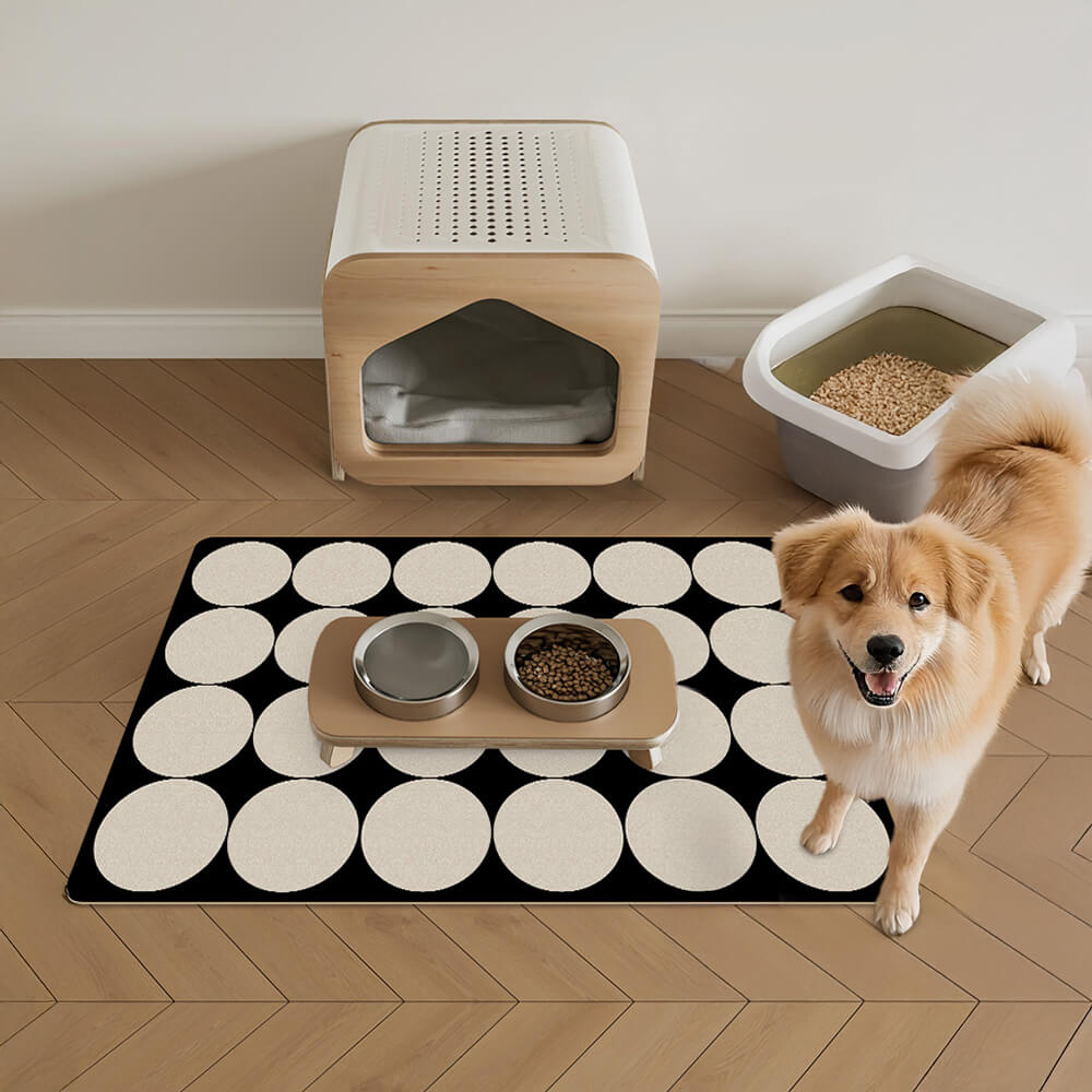 Tapis d'alimentation pour animaux en diatomite avec support géométrique simple