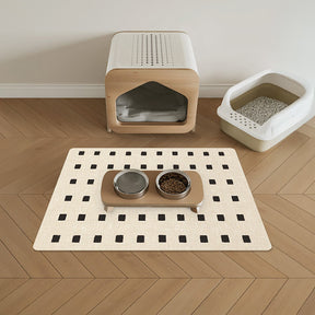 Tapis d'alimentation pour animaux en diatomite avec support géométrique simple