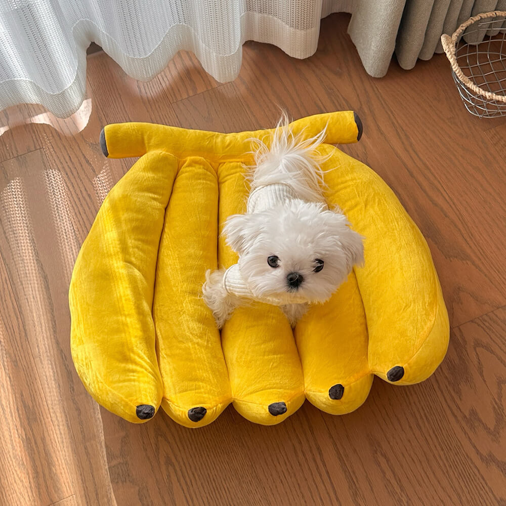 Lit pour chien forme de banane doux et mignon