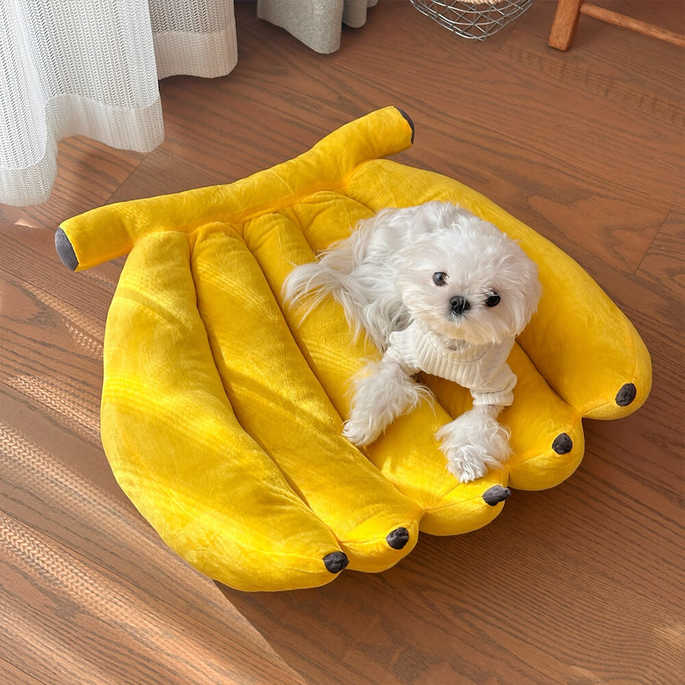 Lit pour chien forme de banane doux et mignon