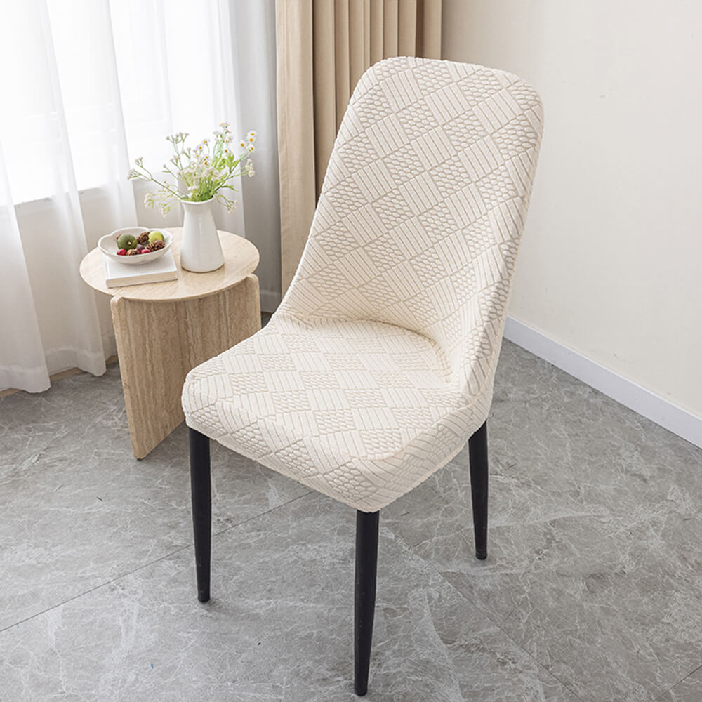 Housse de chaise de salle à manger en jacquard extensible amovible et lavable pour chaise Parson