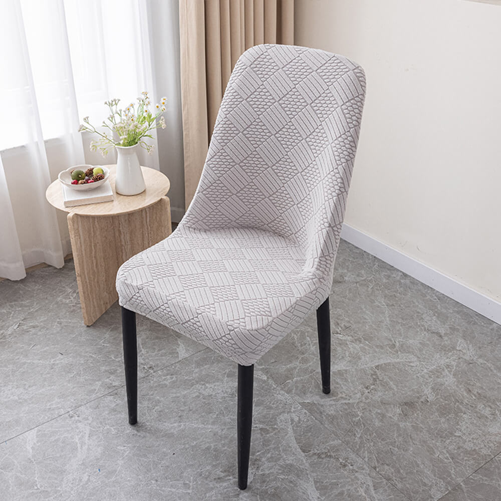 Housse de chaise de salle à manger en jacquard extensible amovible et lavable pour chaise Parson