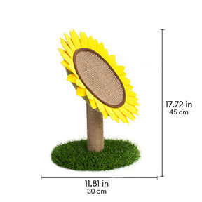 Planche à gratter pour chat en sisal tournesol avec base en herbe stable