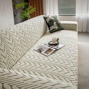 Housse de canapé magique en polaire jacquard avec motif d'épi de blé texturé
