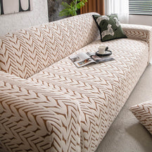 Housse de canapé magique en polaire jacquard avec motif d'épi de blé texturé
