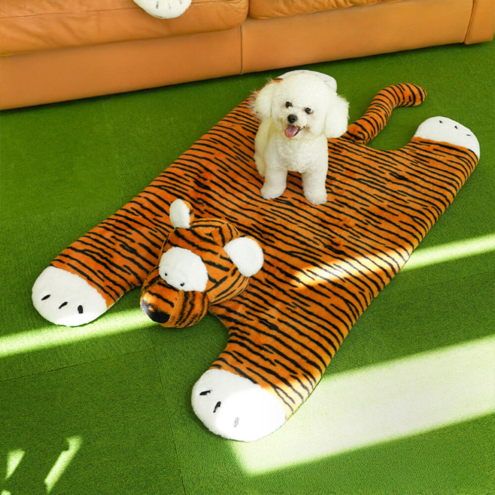 Tapis de couchage chaud rayé pour chien et chat