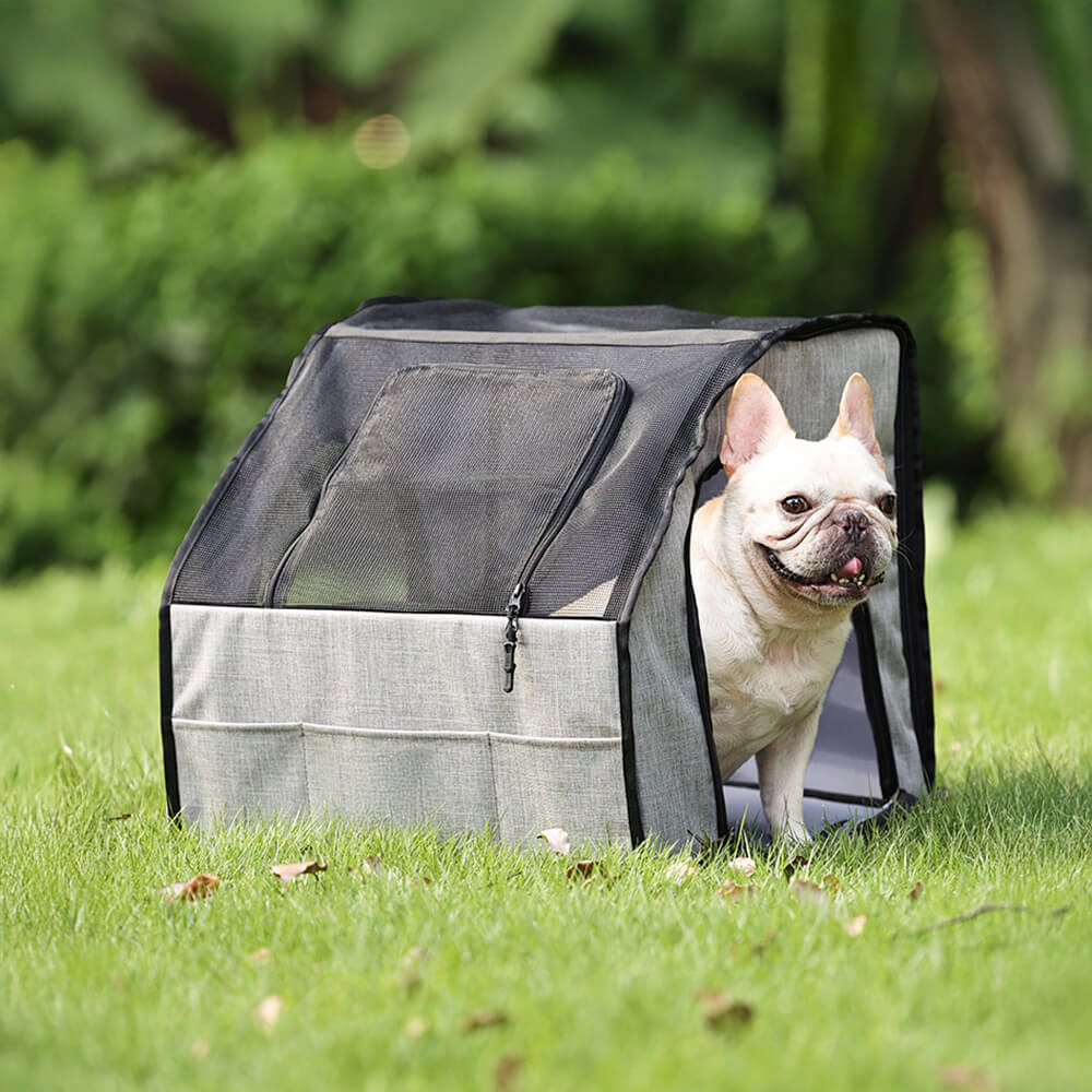 Siège auto et sac de transport pliable pour chien et chat portable et respirant adapté aux voyages