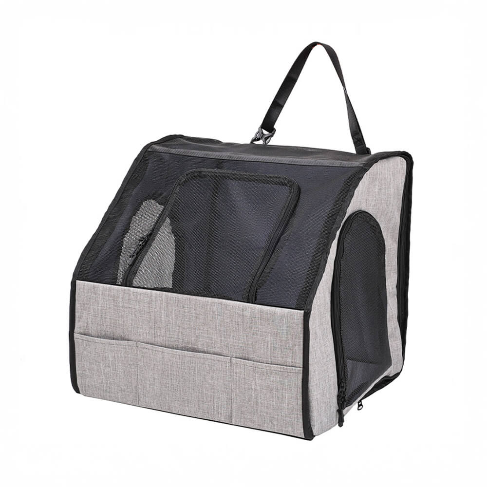 Siège auto et sac de transport pliable pour chien et chat portable et respirant adapté aux voyages