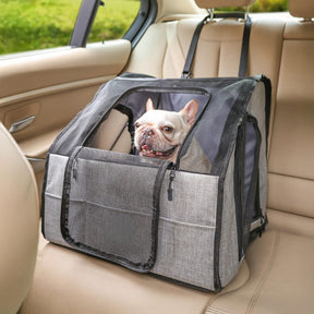 Siège auto et sac de transport pliable pour chien et chat portable et respirant adapté aux voyages