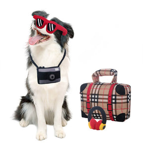 Jouet interactif en peluche durable pour chien inspiré des voyages
