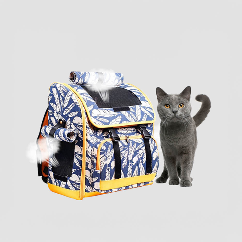 Sac à dos de voyage pour chat portable et confortable à motif hawaïen tendance