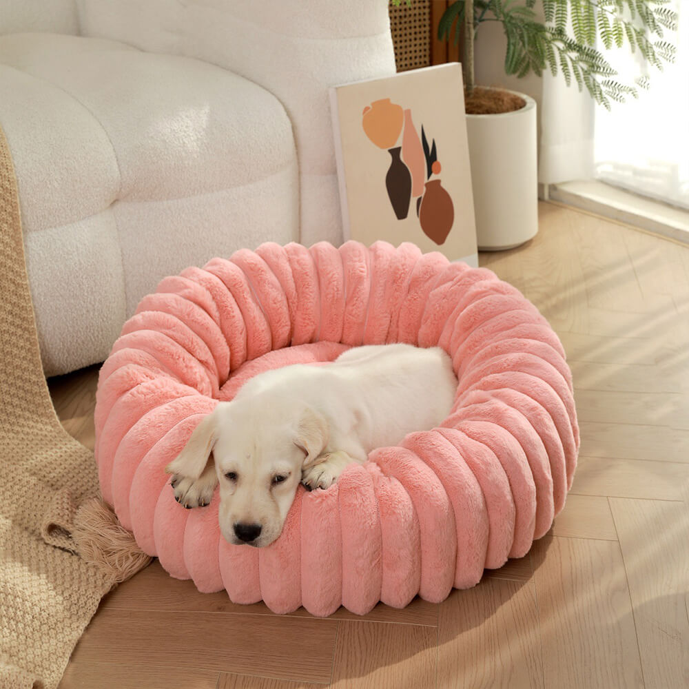 Lit rond en peluche ultra doux pour chien et chat