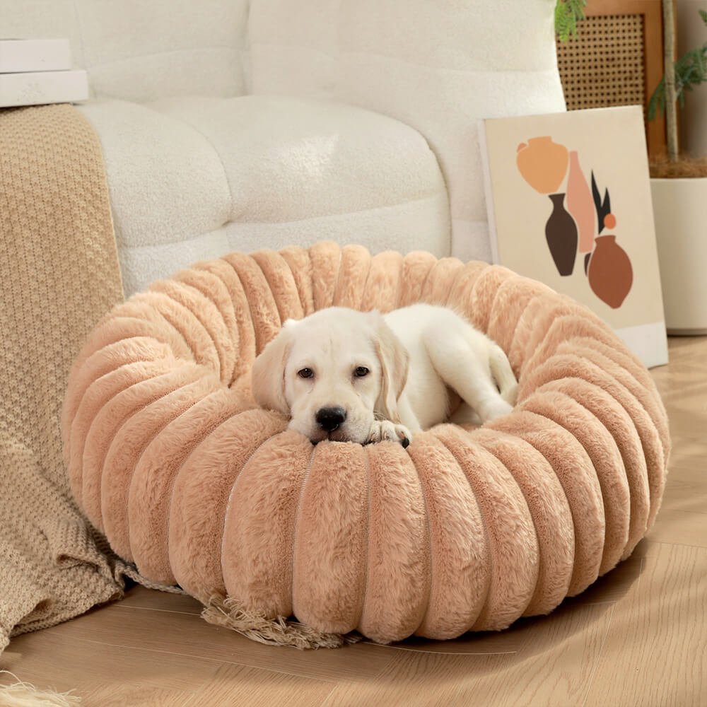 Lit rond en peluche ultra doux pour chien et chat