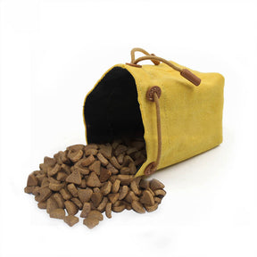 Sac à friandises pour chien en toile cirée et simili cuir pour entraînement extérieur