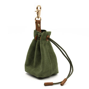 Sac à friandises pour chien en toile cirée et simili cuir pour entraînement extérieur