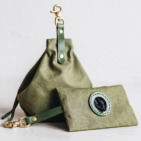 Sac à friandises pour chien en toile cirée et simili cuir pour entraînement extérieur