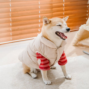 Gilet coupe-vent chaud sans manches pour chien rembourré anti-rides