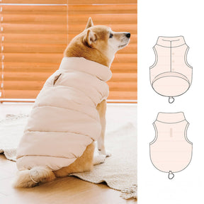 Gilet coupe-vent chaud sans manches pour chien rembourré anti-rides