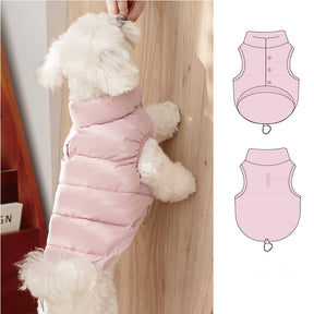 Gilet coupe-vent chaud sans manches pour chien rembourré anti-rides