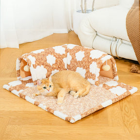 Tapis de couchage nuage en peluche pour chat spacieux