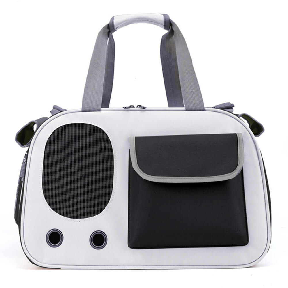 Sac de transport pour chat avec poigné confortable et poche latérale respirante