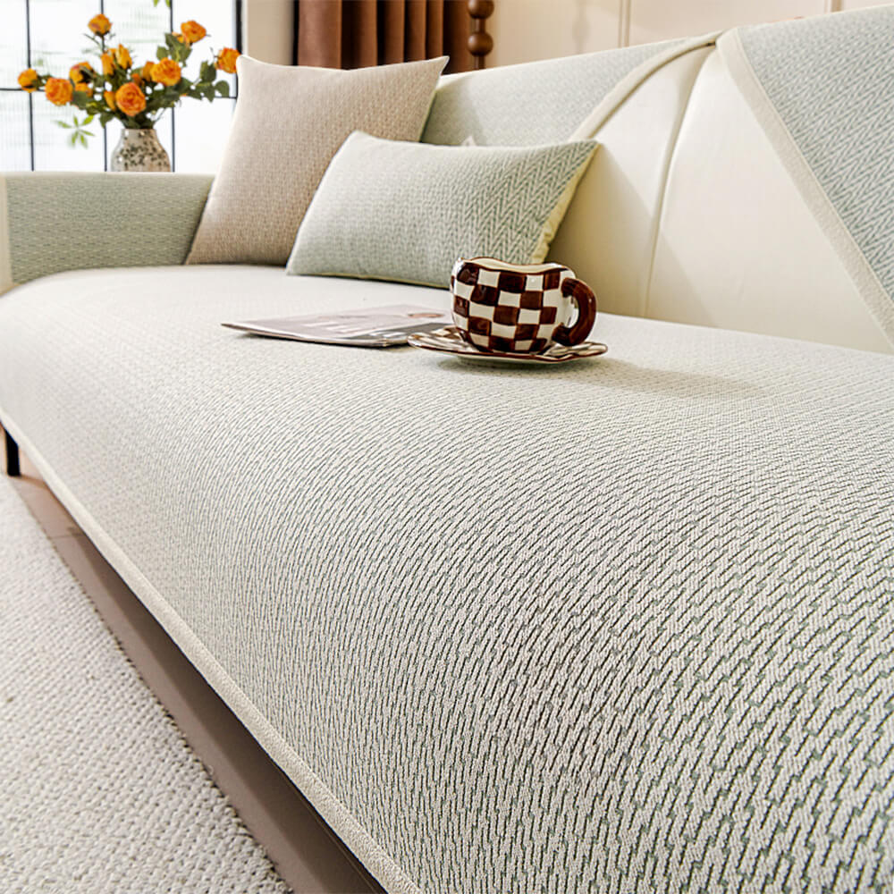 Housse de canapé antidérapante en tissu chenille résistant aux griffes pour intérieur minimaliste