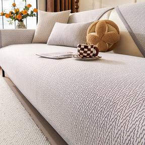 Housse de canapé antidérapante en tissu chenille résistant aux griffes pour intérieur minimaliste