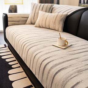 Housse de canapé en chenille antidérapante et résistante aux griffures avec motif texturé