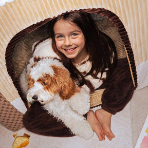 Lit tente orthopédique douillet pour chien style château de jeu intérieur pour enfants - Fairytale Dreamland
