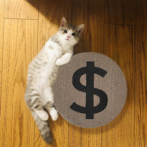 Panneau à gratter pour chat réversible forme de dollar