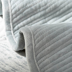 Housse de canapé antidérapante chaude en peluche motif feuilles