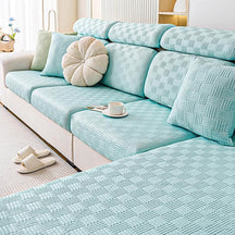 Housse de canapé extensible magique motif géométrique style moderne