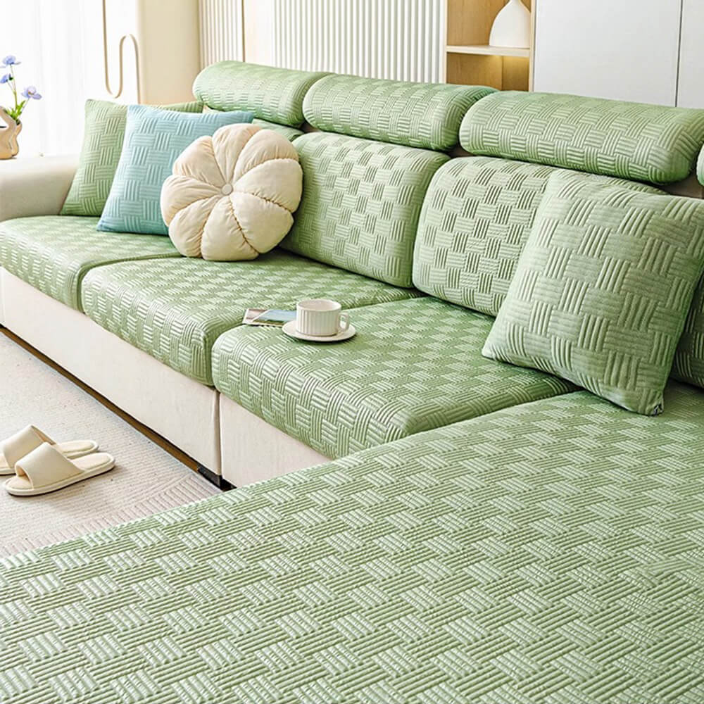 Housse de canapé extensible magique motif géométrique style moderne