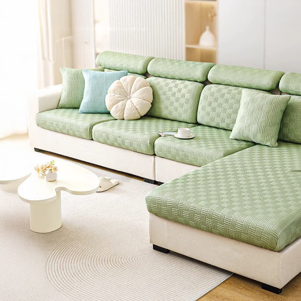 Housse de canapé extensible magique motif géométrique style moderne