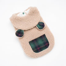 Gilet pour chien en sherpa à bordure écossaise idéal pour l'hiver confortable et mignon