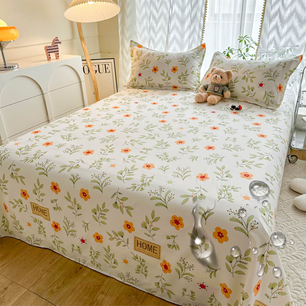 Parure de draps de protection en TPU imperméable imprimé floral
