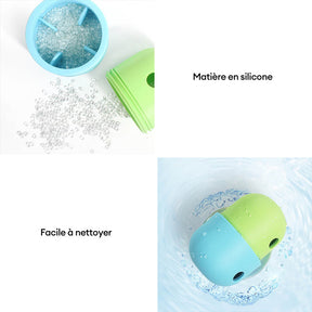 Jouet interactif en silicone pour chien avec balle friandise roulante