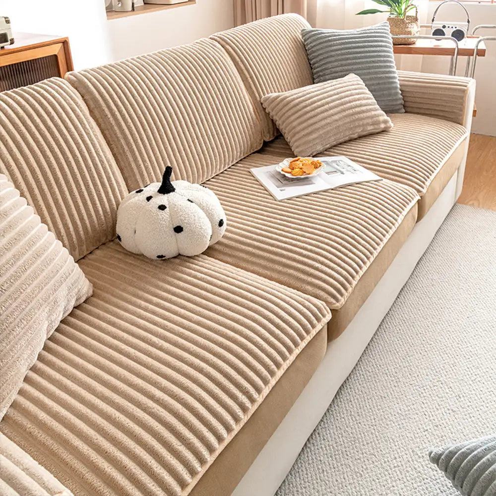 Housse de canapé extensible protectrice en velours droit confortable à la mode