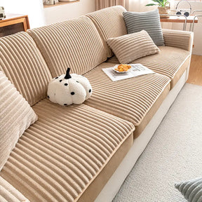 Housse de canapé extensible protectrice en velours droit confortable à la mode