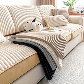 Housse de canapé extensible protectrice en velours droit confortable à la mode