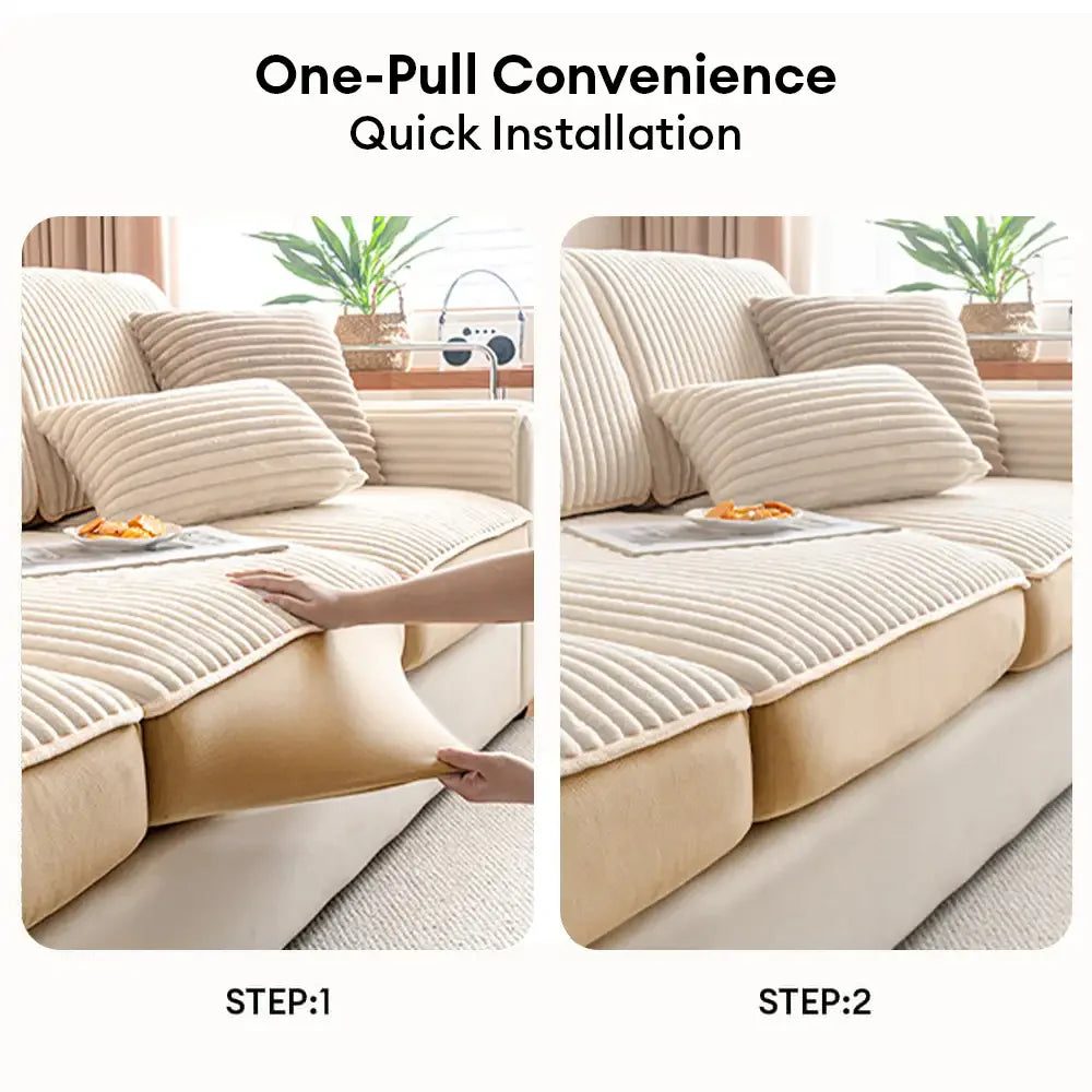 Housse de canapé extensible protectrice en velours droit confortable à la mode