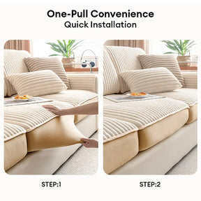 Housse de canapé extensible protectrice en velours droit confortable à la mode