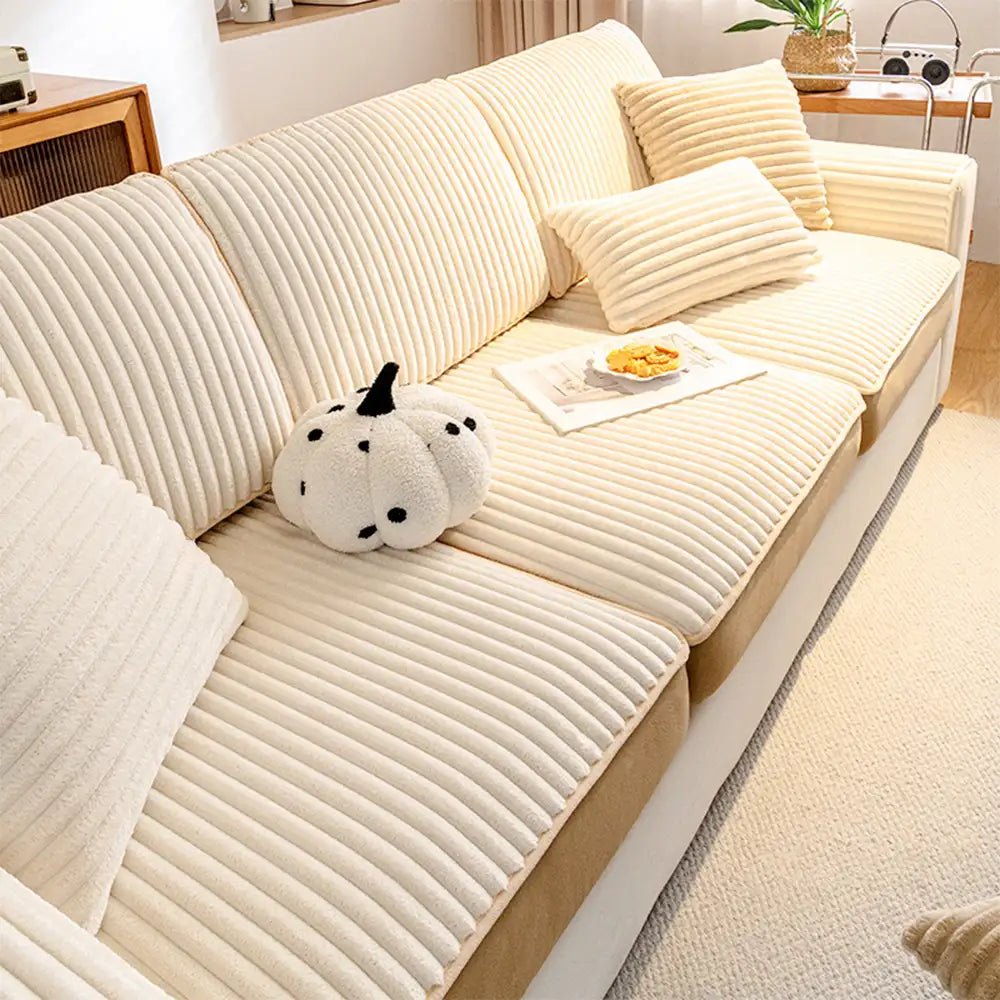Housse de canapé extensible protectrice en velours droit confortable à la mode
