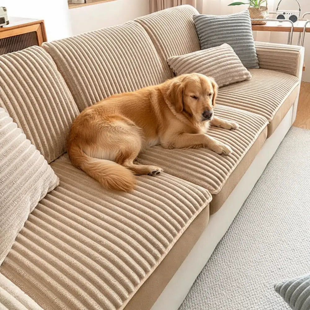 Housse de canapé extensible protectrice en velours droit confortable à la mode