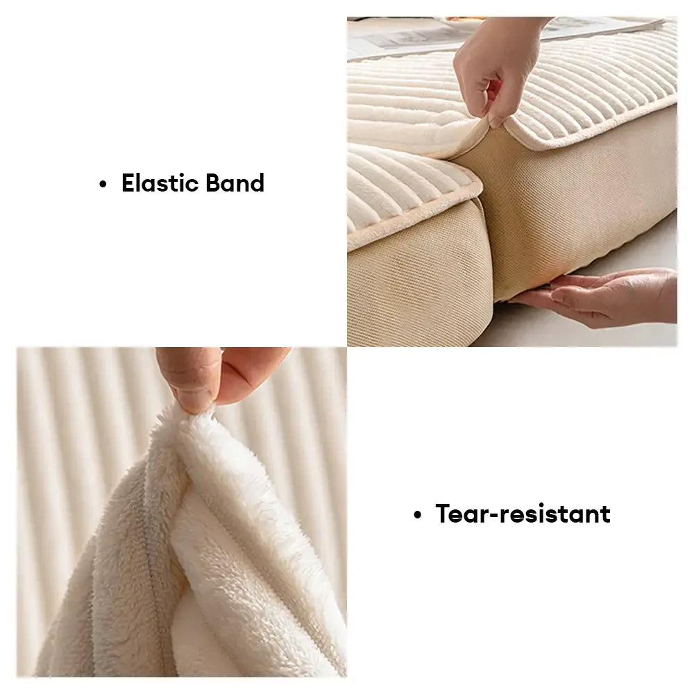 Housse de canapé extensible protectrice en velours droit confortable à la mode