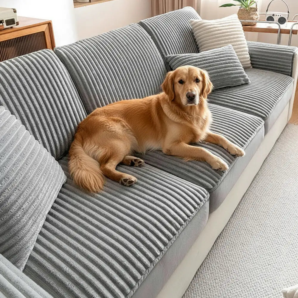 Housse de canapé extensible protectrice en velours droit confortable à la mode