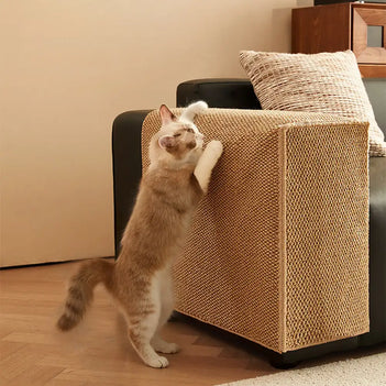 Housse de protection pour accoudoirs de canapé résistante aux griffes en sisal faux pour chats