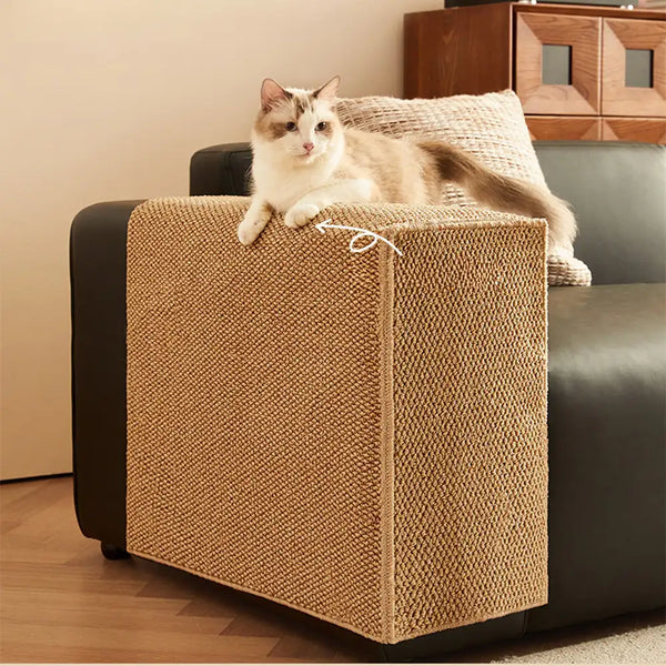 Housse de protection pour accoudoirs de canapé résistante aux griffes en sisal faux pour chats